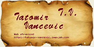Tatomir Vančević vizit kartica